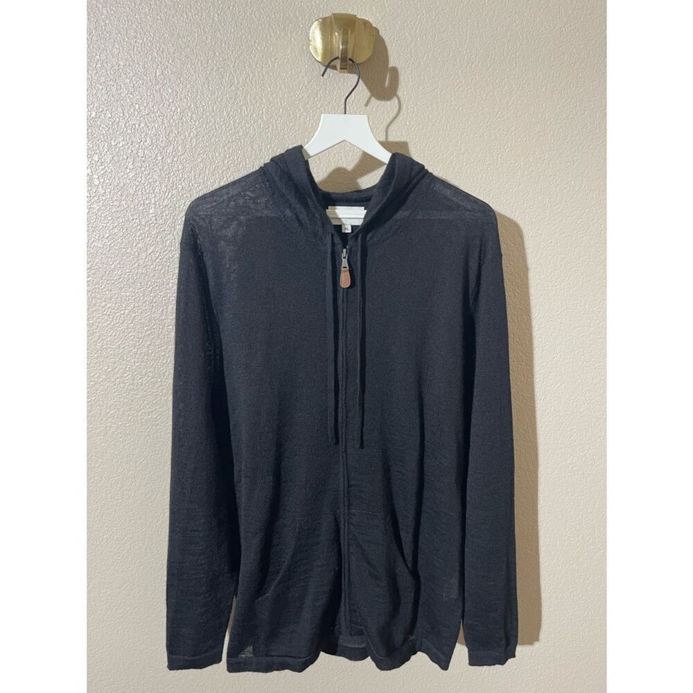 Alpaca Collections Men's Black Full-Zip Hooded Sweater